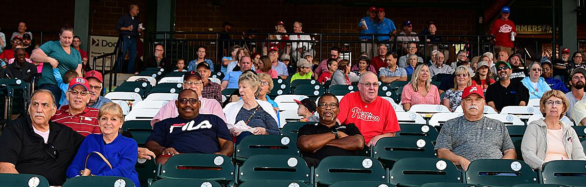 Board members in stands