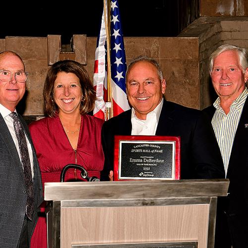 Joe Calhoun Deborah and Mike DeBerdine, Jim Chryst